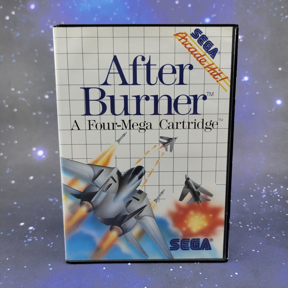 After Burner Sega Master System Game CIB Arcade Hit 1988 Tonka 4-Mega Cartridge